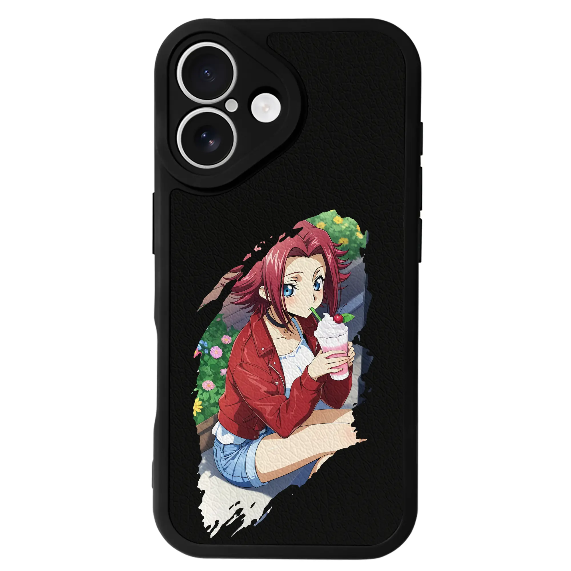 コードギアス 反逆のルルーシュ グッズ カレン・シュタットフェルト - IPhone 16シリーズ対応 ・ シリコンスマホケース ・ レザー調 ・ 高精度フィット ・ 耐衝撃 ・ ワイヤレス充電対応 ・ 精密カット